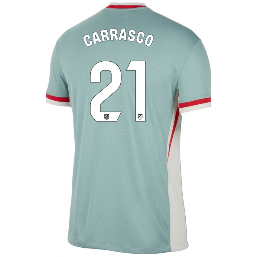 Kinder Yannick Carrasco #21 Hellbeige Blau Auswärtstrikot Trikot 2024/25 T-Shirt Österreich