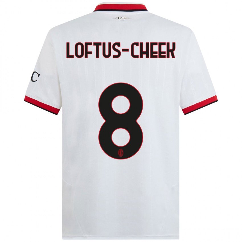 Kinder Ruben Loftus-Cheek #8 Weiß Schwarz Rot Auswärtstrikot Trikot 2024/25 T-Shirt Österreich