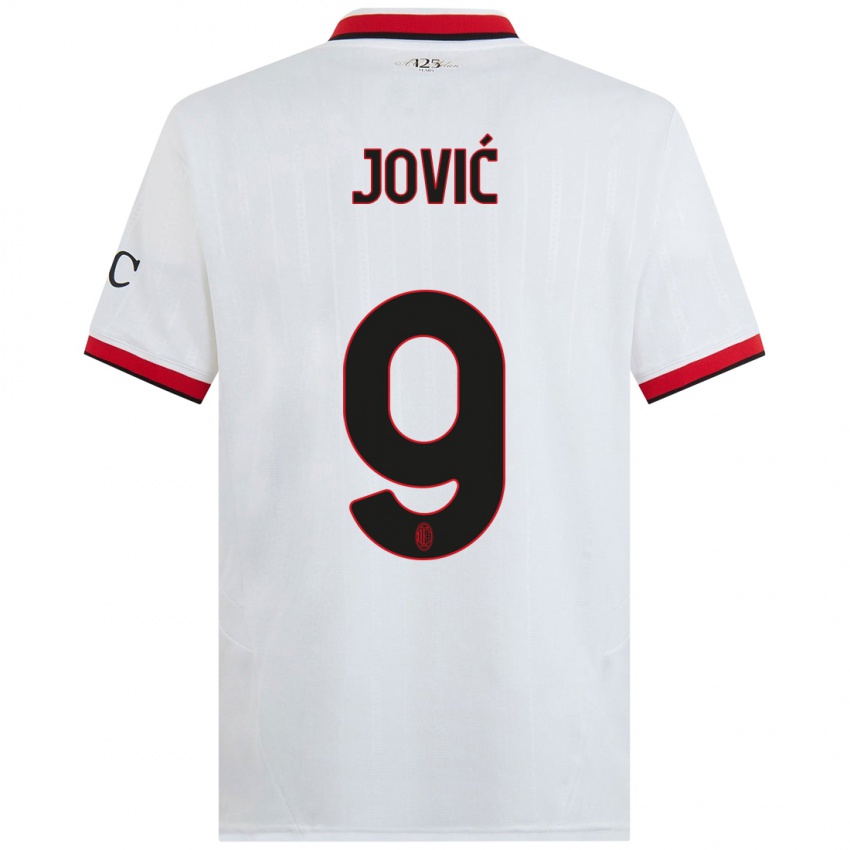 Kinder Luka Jovic #9 Weiß Schwarz Rot Auswärtstrikot Trikot 2024/25 T-Shirt Österreich