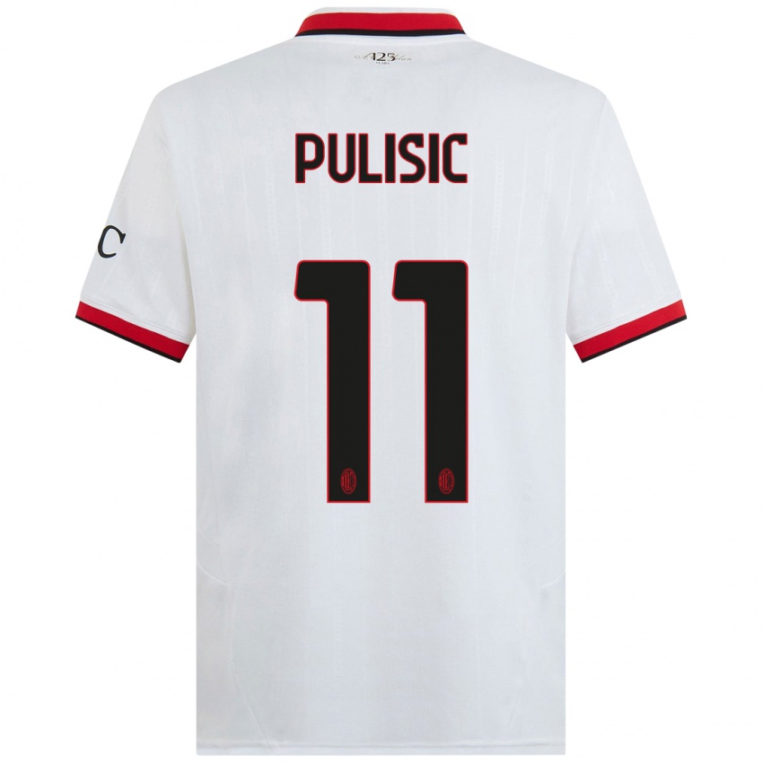 Kinder Christian Pulisic #11 Weiß Schwarz Rot Auswärtstrikot Trikot 2024/25 T-Shirt Österreich