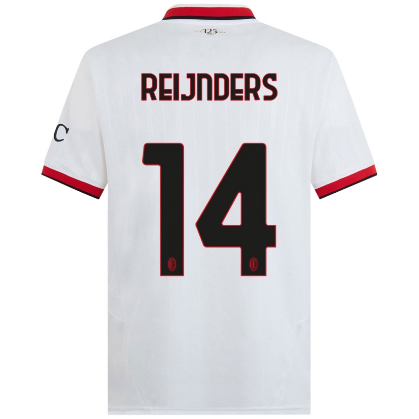 Kinder Tijjani Reijnders #14 Weiß Schwarz Rot Auswärtstrikot Trikot 2024/25 T-Shirt Österreich