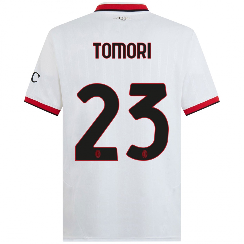 Kinder Fikayo Tomori #23 Weiß Schwarz Rot Auswärtstrikot Trikot 2024/25 T-Shirt Österreich