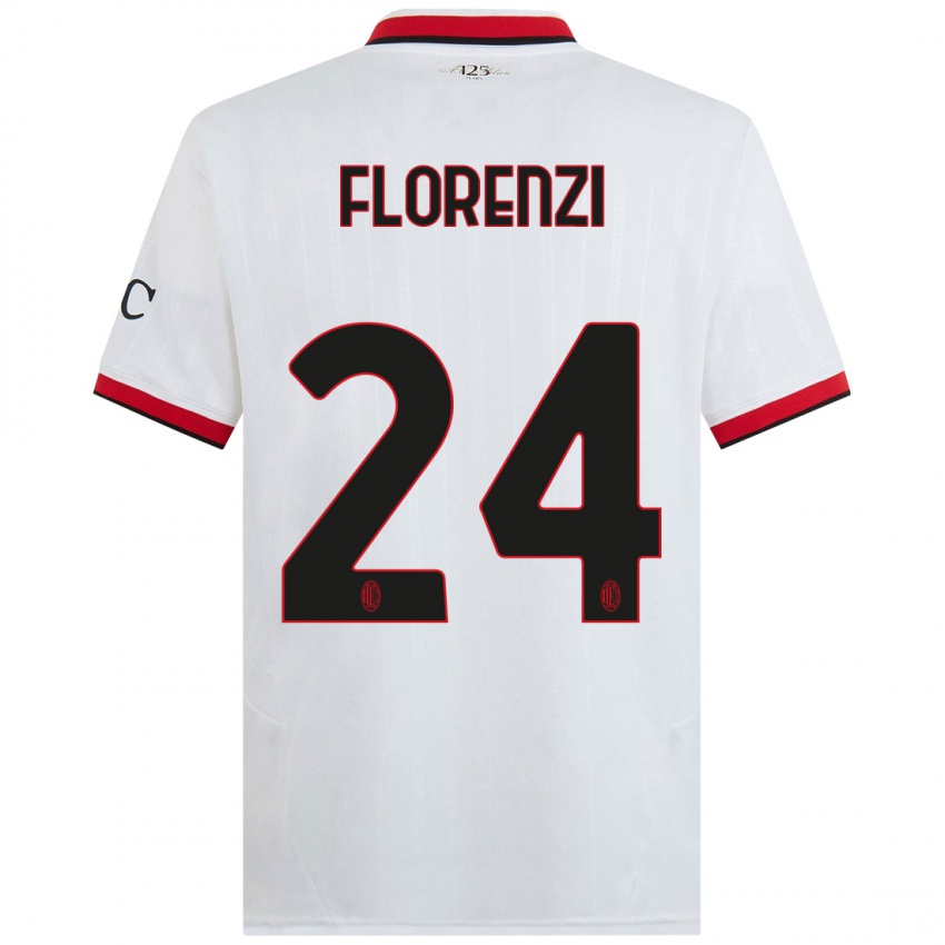 Kinder Alessandro Florenzi #24 Weiß Schwarz Rot Auswärtstrikot Trikot 2024/25 T-Shirt Österreich