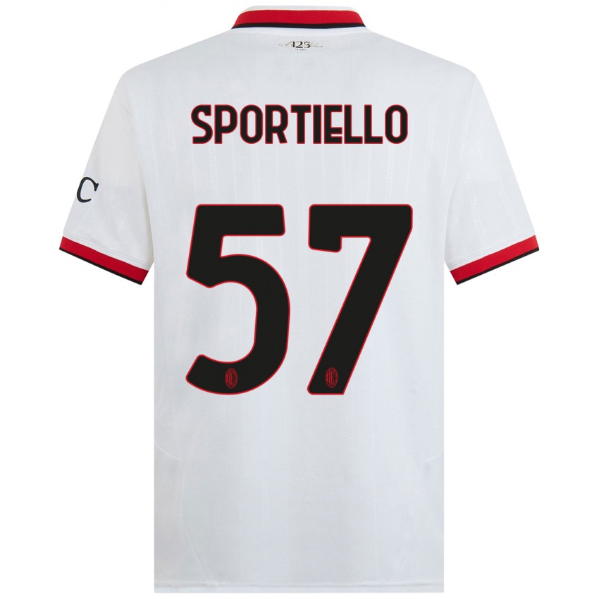 Kinder Marco Sportiello #57 Weiß Schwarz Rot Auswärtstrikot Trikot 2024/25 T-Shirt Österreich