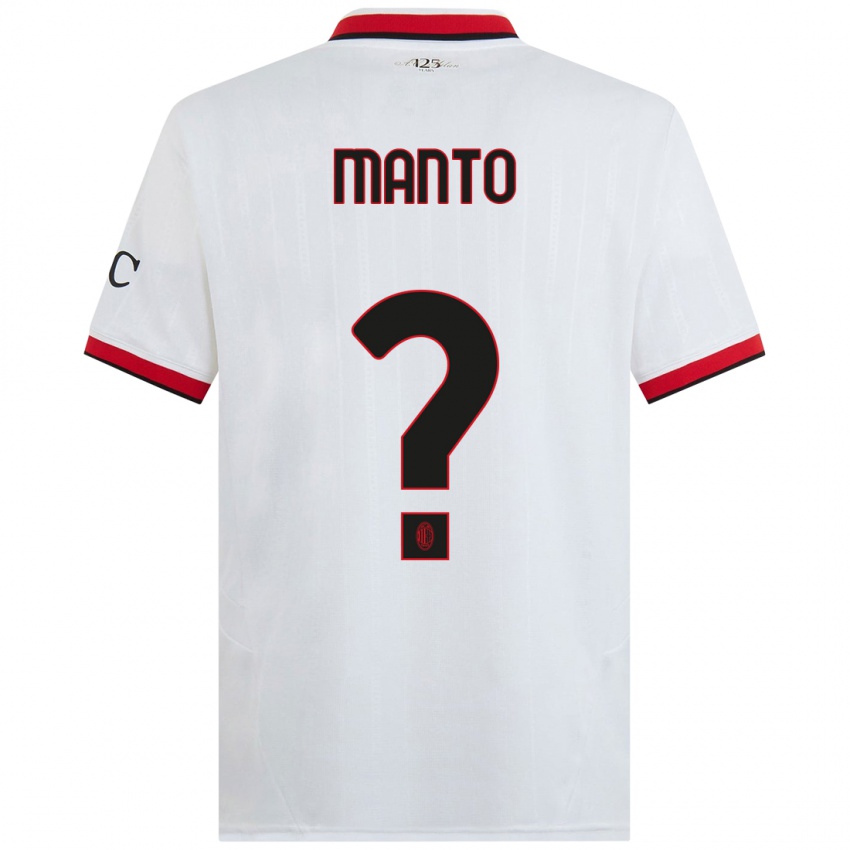 Kinder Gaetano Manto #0 Weiß Schwarz Rot Auswärtstrikot Trikot 2024/25 T-Shirt Österreich