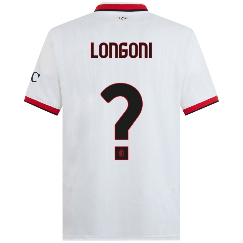 Kinder Alessandro Longoni #0 Weiß Schwarz Rot Auswärtstrikot Trikot 2024/25 T-Shirt Österreich