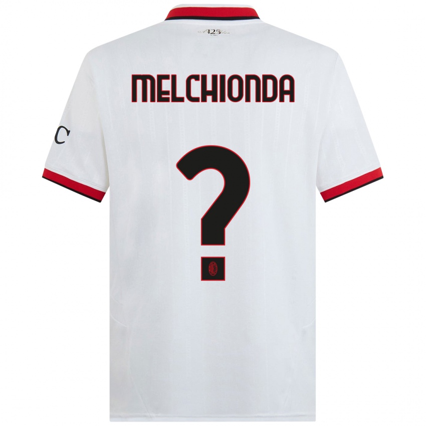 Kinder Marco Melchionda #0 Weiß Schwarz Rot Auswärtstrikot Trikot 2024/25 T-Shirt Österreich