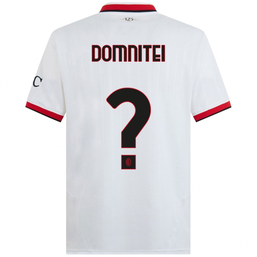 Kinder Francesco Domniței #0 Weiß Schwarz Rot Auswärtstrikot Trikot 2024/25 T-Shirt Österreich