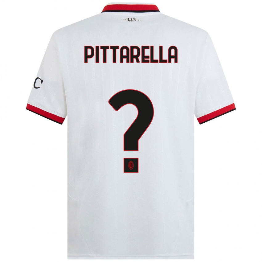 Kinder Matteo Pittarella #0 Weiß Schwarz Rot Auswärtstrikot Trikot 2024/25 T-Shirt Österreich