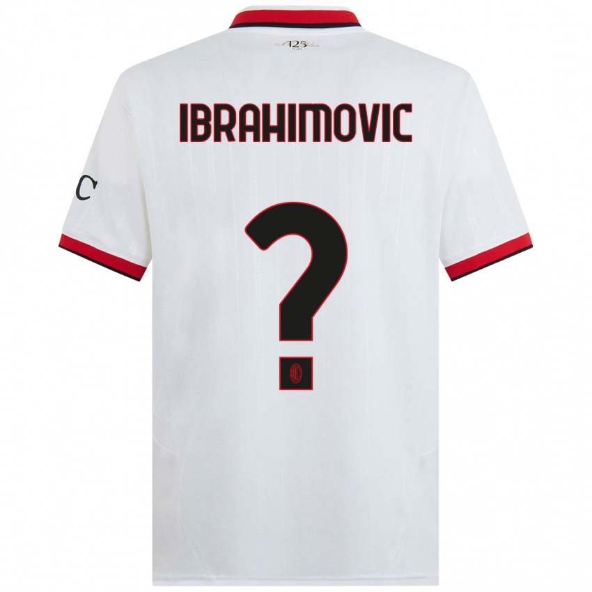 Kinder Vincent Ibrahimovic #0 Weiß Schwarz Rot Auswärtstrikot Trikot 2024/25 T-Shirt Österreich