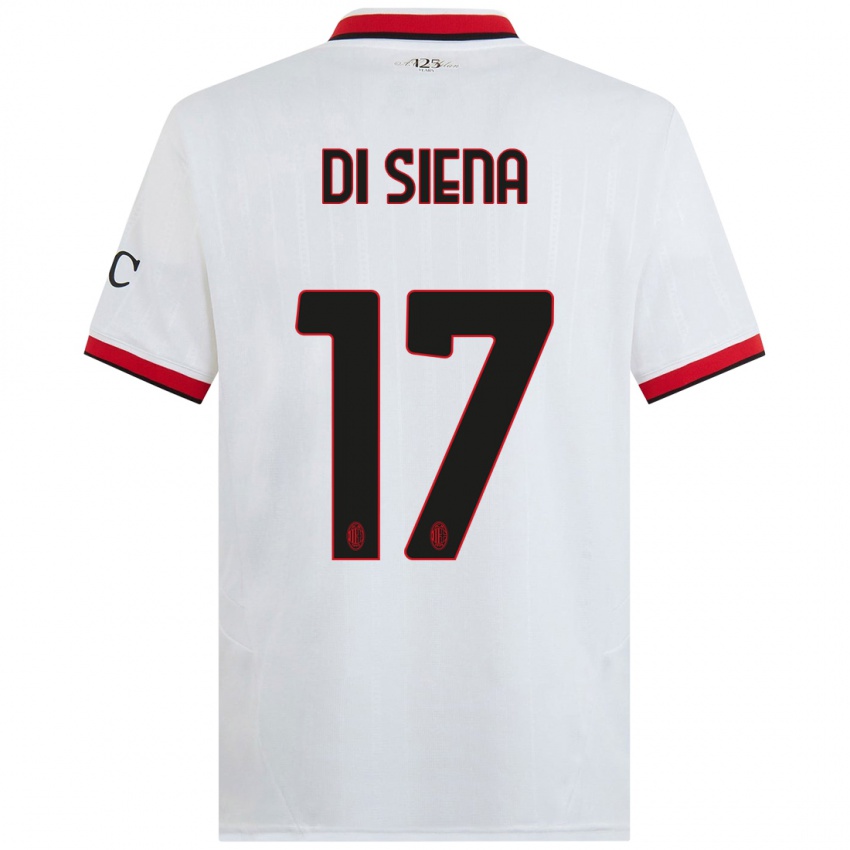 Kinder Andrea Di Siena #17 Weiß Schwarz Rot Auswärtstrikot Trikot 2024/25 T-Shirt Österreich