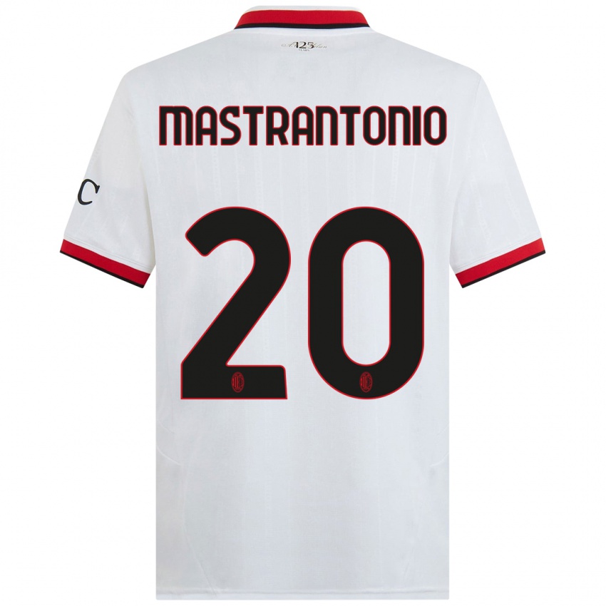 Kinder Davide Mastrantonio #20 Weiß Schwarz Rot Auswärtstrikot Trikot 2024/25 T-Shirt Österreich