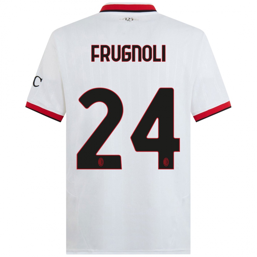 Kinder Leonardo Frugnoli #24 Weiß Schwarz Rot Auswärtstrikot Trikot 2024/25 T-Shirt Österreich