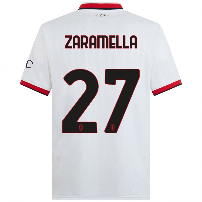 Kinder Mattia Zaramella #27 Weiß Schwarz Rot Auswärtstrikot Trikot 2024/25 T-Shirt Österreich