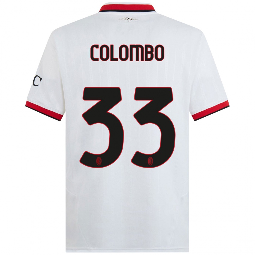 Kinder Federico Colombo #33 Weiß Schwarz Rot Auswärtstrikot Trikot 2024/25 T-Shirt Österreich