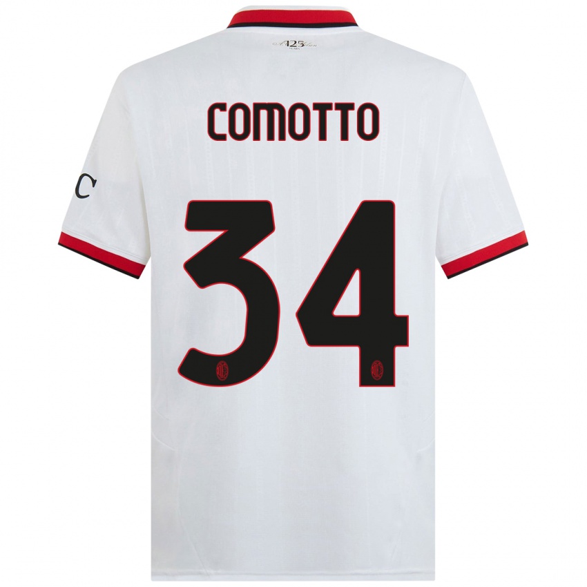 Kinder Christian Comotto #34 Weiß Schwarz Rot Auswärtstrikot Trikot 2024/25 T-Shirt Österreich