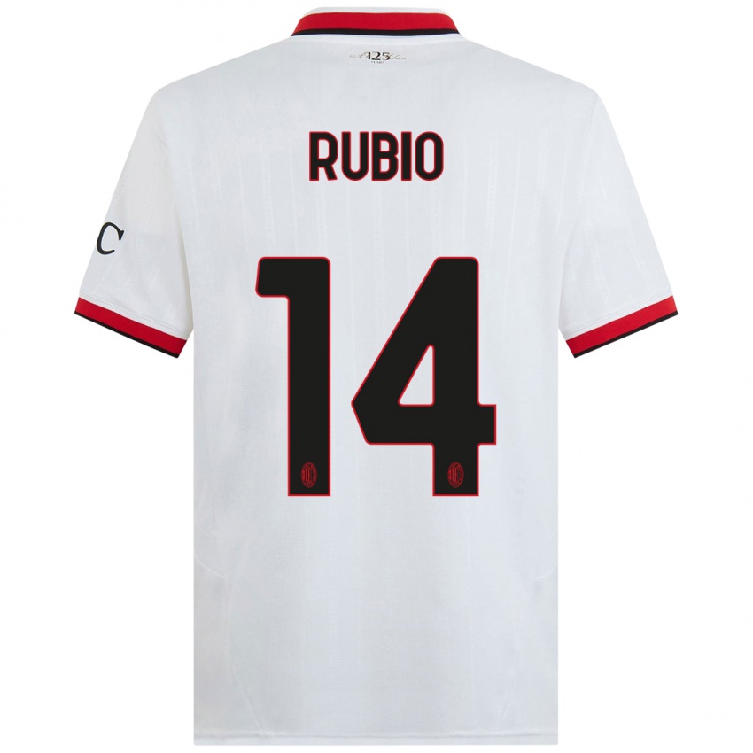 Kinder Silvia Rubio #14 Weiß Schwarz Rot Auswärtstrikot Trikot 2024/25 T-Shirt Österreich