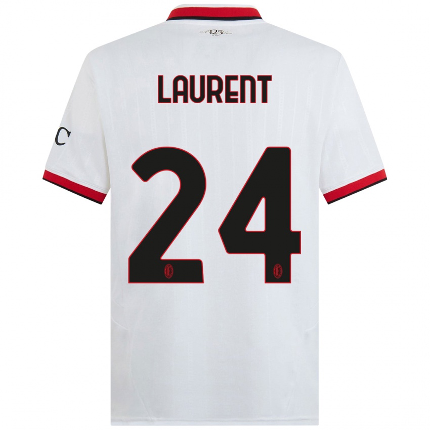 Kinder Emelyne Laurent #24 Weiß Schwarz Rot Auswärtstrikot Trikot 2024/25 T-Shirt Österreich