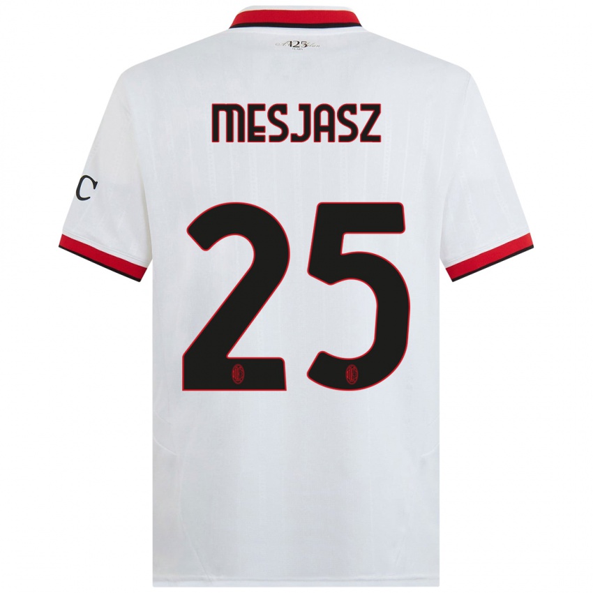 Kinder Malgorzata Mesjasz #25 Weiß Schwarz Rot Auswärtstrikot Trikot 2024/25 T-Shirt Österreich