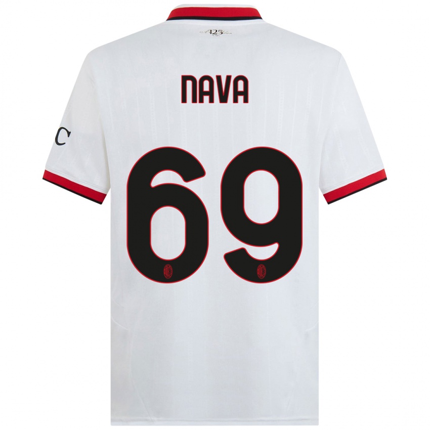 Kinder Lapo Nava #69 Weiß Schwarz Rot Auswärtstrikot Trikot 2024/25 T-Shirt Österreich