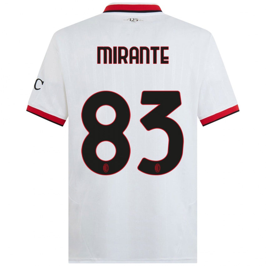 Kinder Antonio Mirante #83 Weiß Schwarz Rot Auswärtstrikot Trikot 2024/25 T-Shirt Österreich