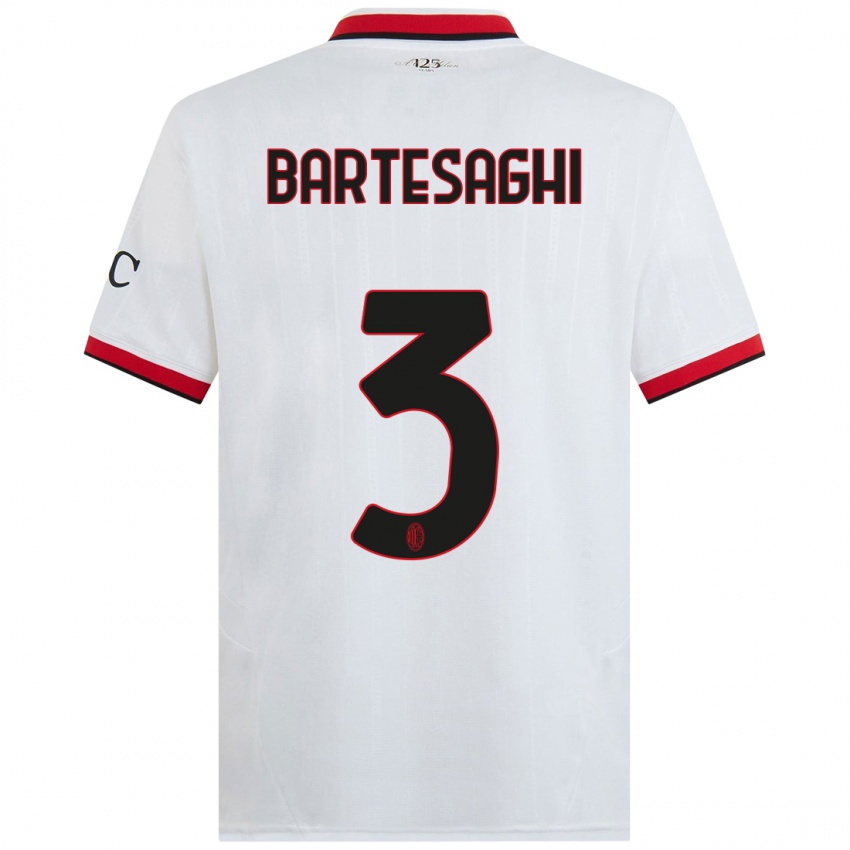 Kinder Davide Bartesaghi #3 Weiß Schwarz Rot Auswärtstrikot Trikot 2024/25 T-Shirt Österreich