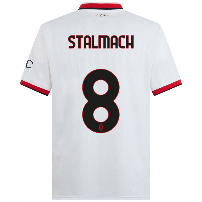 Kinder Dariusz Stalmach #8 Weiß Schwarz Rot Auswärtstrikot Trikot 2024/25 T-Shirt Österreich