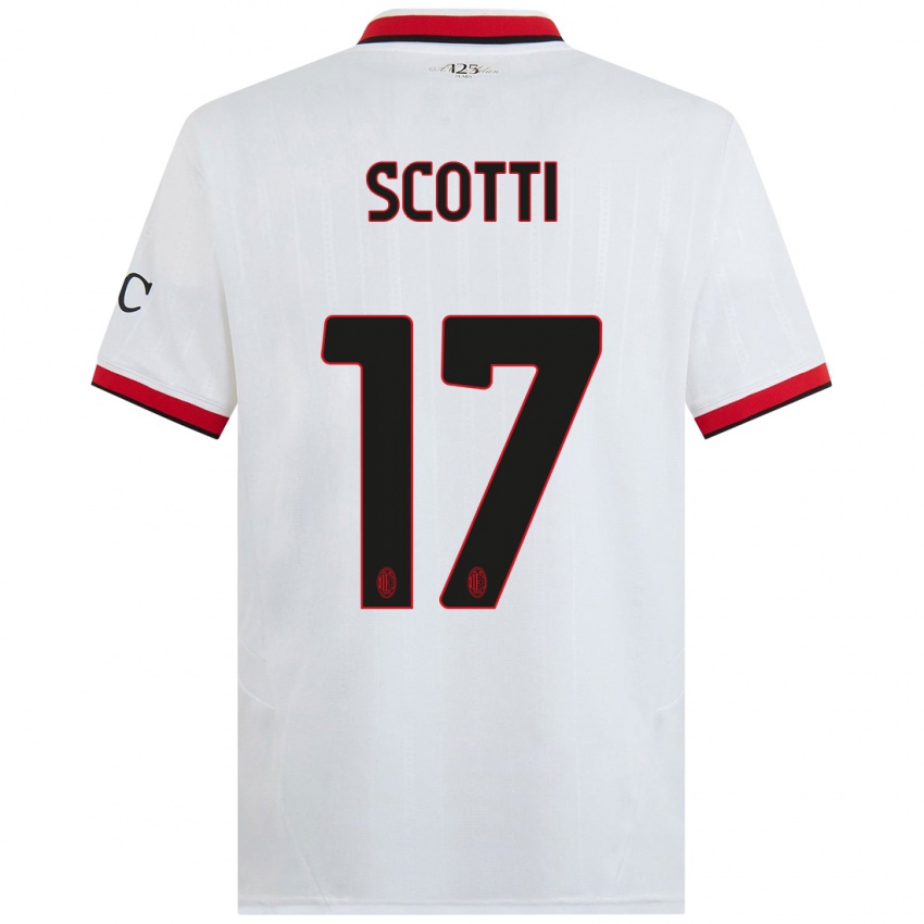 Kinder Filippo Scotti #17 Weiß Schwarz Rot Auswärtstrikot Trikot 2024/25 T-Shirt Österreich