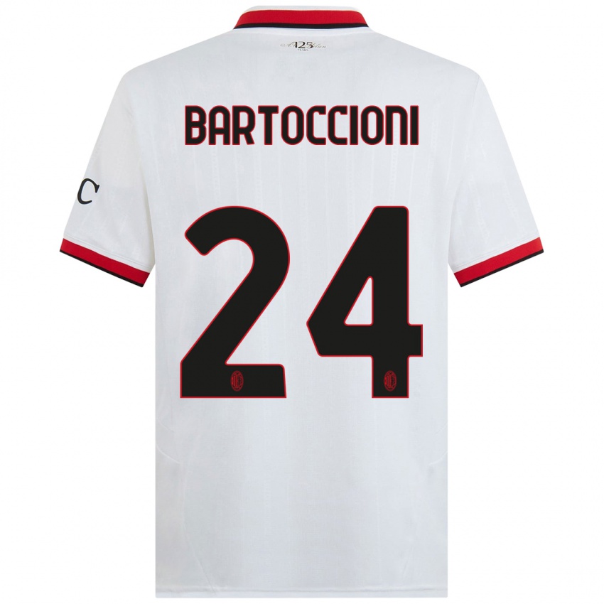 Kinder Andrea Bartoccioni #24 Weiß Schwarz Rot Auswärtstrikot Trikot 2024/25 T-Shirt Österreich