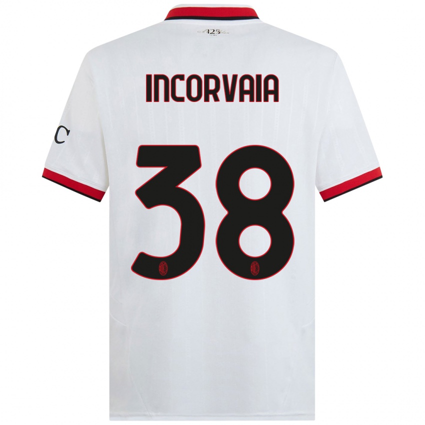 Kinder Giovanni Incorvaia #38 Weiß Schwarz Rot Auswärtstrikot Trikot 2024/25 T-Shirt Österreich