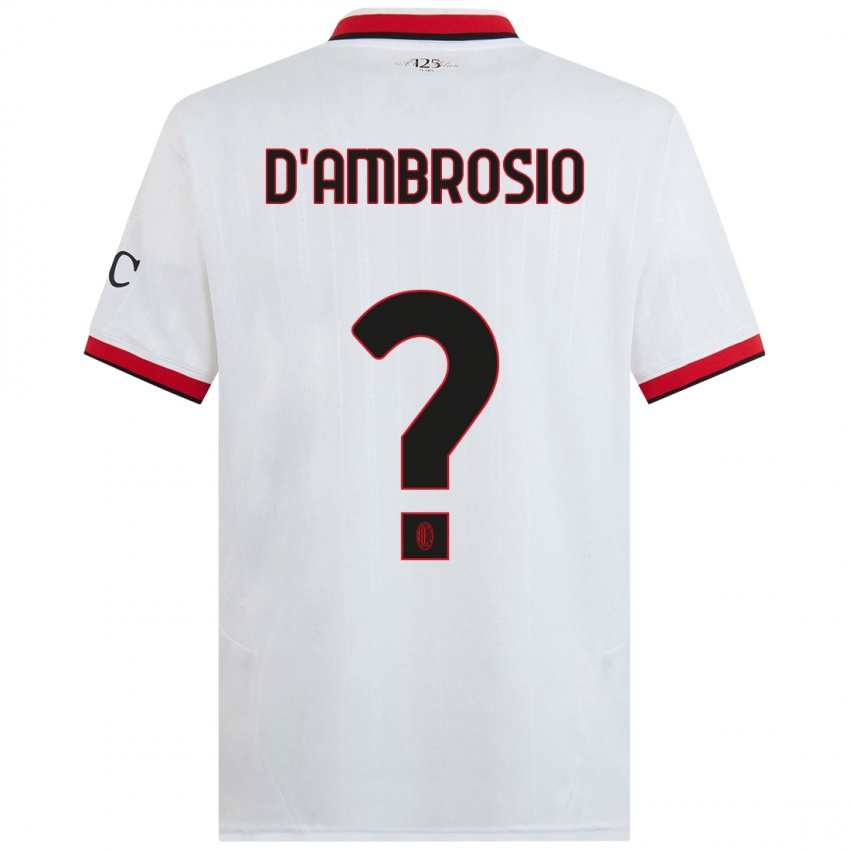 Kinder Antonio D'ambrosio #0 Weiß Schwarz Rot Auswärtstrikot Trikot 2024/25 T-Shirt Österreich