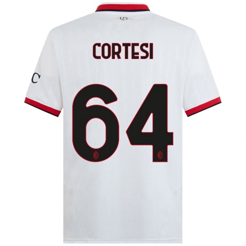 Kinder Selena Cortesi #64 Weiß Schwarz Rot Auswärtstrikot Trikot 2024/25 T-Shirt Österreich