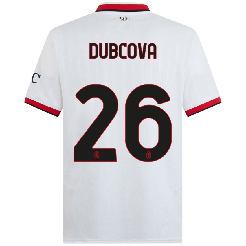 Kinder Michaela Dubcova #26 Weiß Schwarz Rot Auswärtstrikot Trikot 2024/25 T-Shirt Österreich