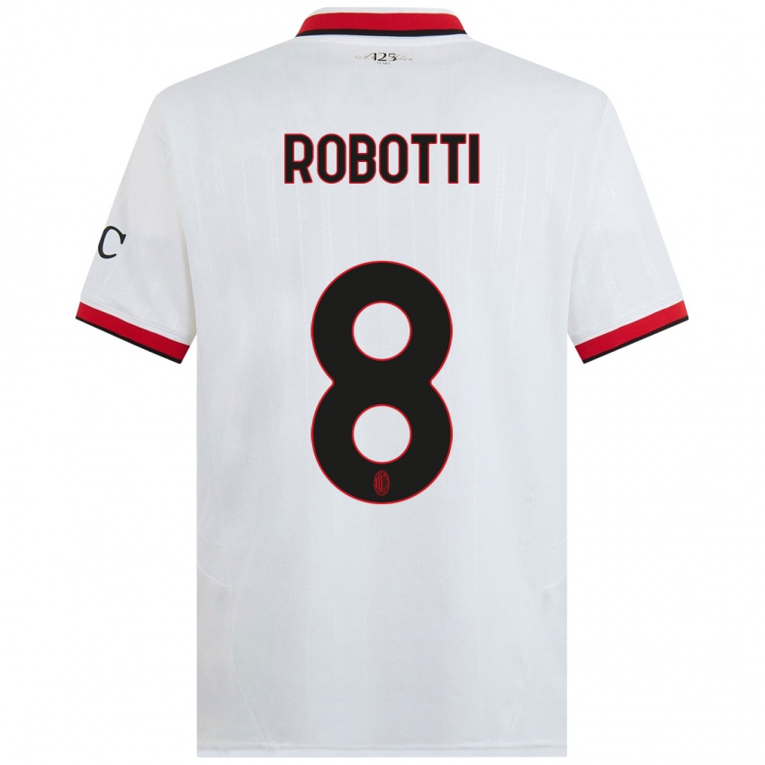 Kinder Giovanni Robotti #8 Weiß Schwarz Rot Auswärtstrikot Trikot 2024/25 T-Shirt Österreich