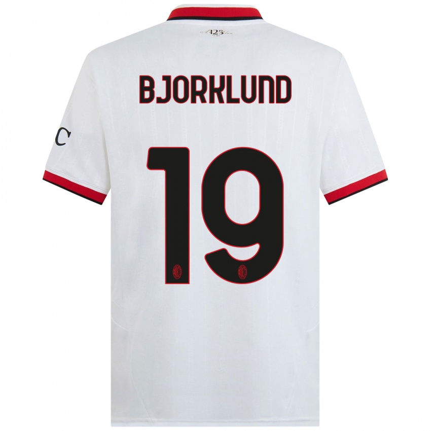 Kinder Lukas Bjorklund #19 Weiß Schwarz Rot Auswärtstrikot Trikot 2024/25 T-Shirt Österreich