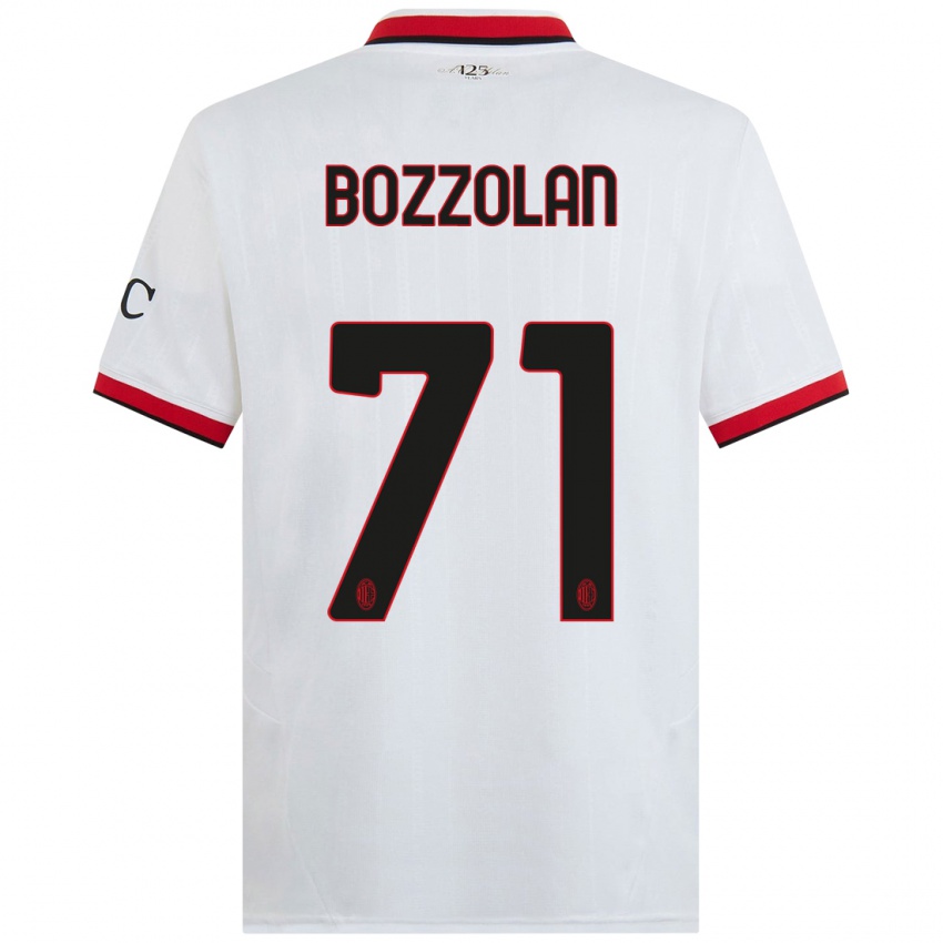 Kinder Andrea Bozzolan #71 Weiß Schwarz Rot Auswärtstrikot Trikot 2024/25 T-Shirt Österreich