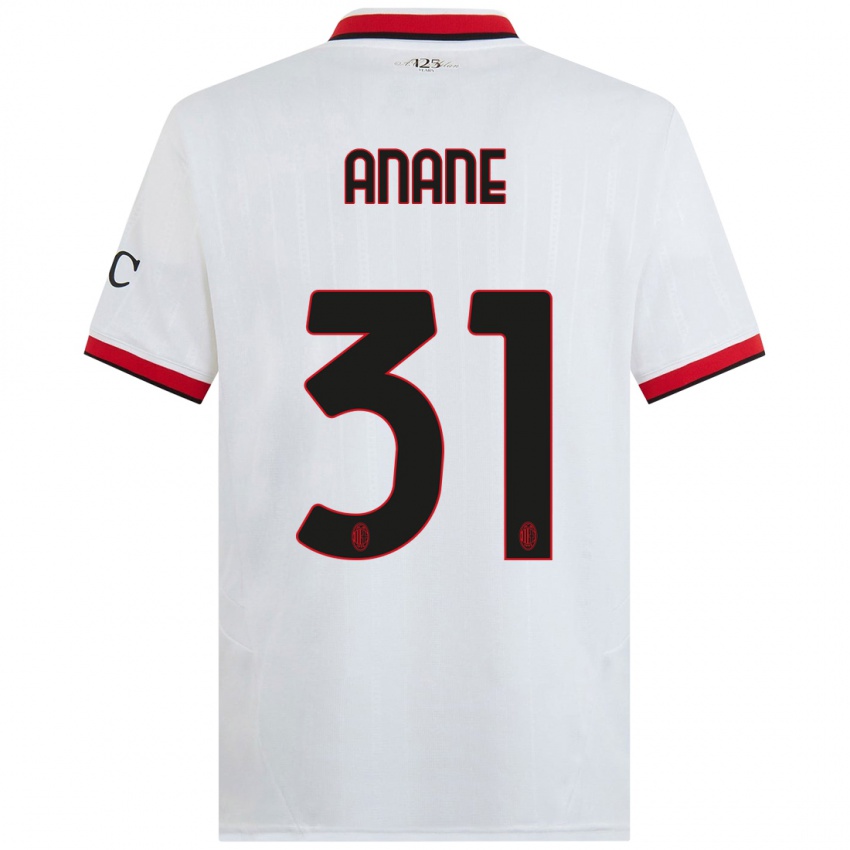 Kinder Emmanuel Anane #31 Weiß Schwarz Rot Auswärtstrikot Trikot 2024/25 T-Shirt Österreich