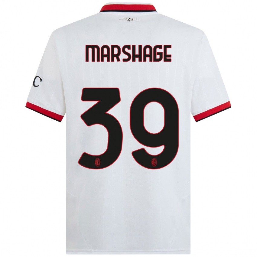 Kinder Wilgot Marshage #39 Weiß Schwarz Rot Auswärtstrikot Trikot 2024/25 T-Shirt Österreich