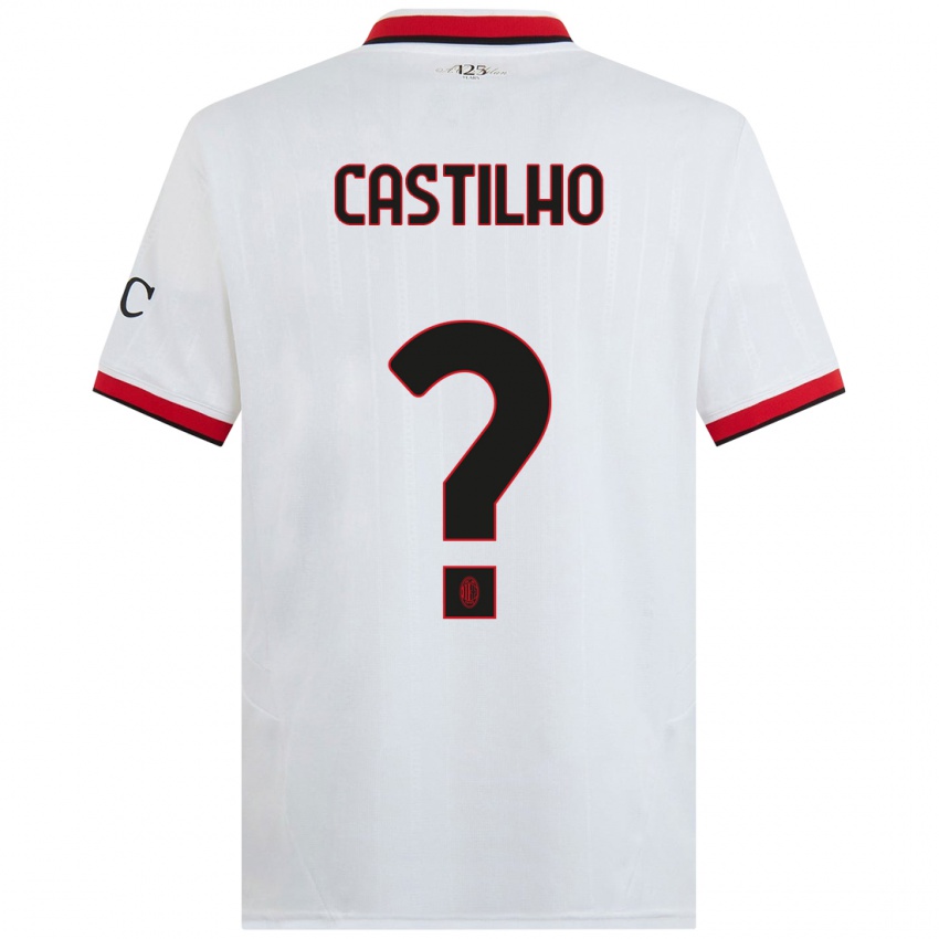 Kinder Estevan Amaral Castilho #0 Weiß Schwarz Rot Auswärtstrikot Trikot 2024/25 T-Shirt Österreich