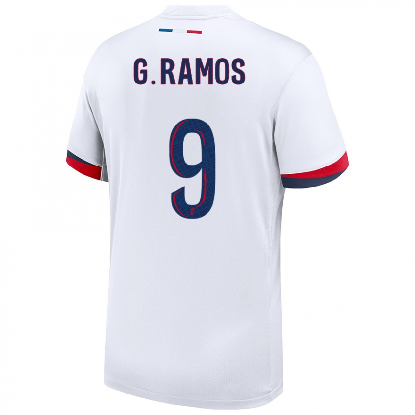 Kinder Gonçalo Ramos #9 Weiß Blau Rot Auswärtstrikot Trikot 2024/25 T-Shirt Österreich