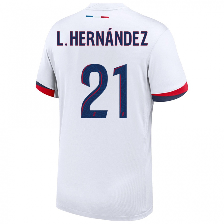 Kinder Lucas Hernandez #21 Weiß Blau Rot Auswärtstrikot Trikot 2024/25 T-Shirt Österreich