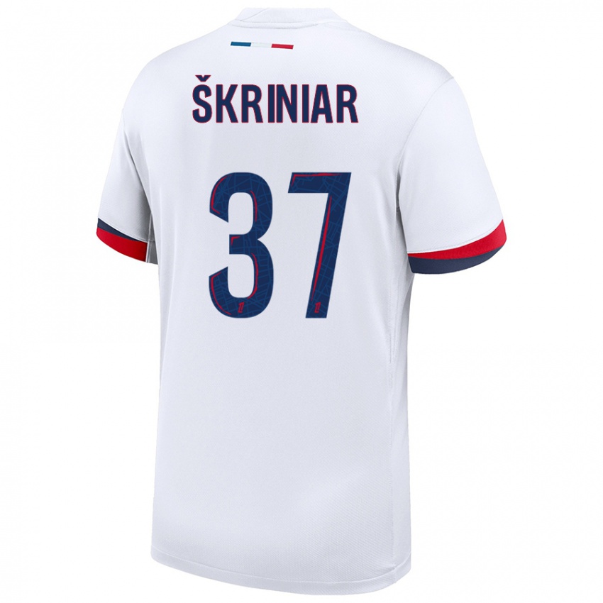 Kinder Milan Skriniar #37 Weiß Blau Rot Auswärtstrikot Trikot 2024/25 T-Shirt Österreich