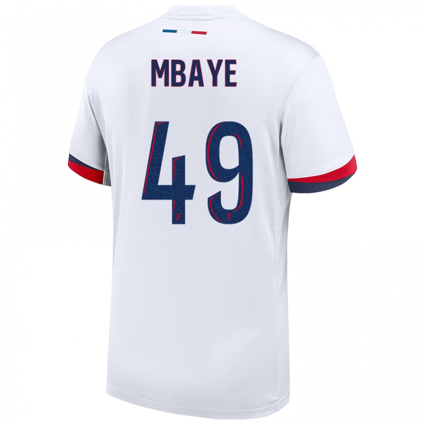 Kinder Ibrahim Mbaye #49 Weiß Blau Rot Auswärtstrikot Trikot 2024/25 T-Shirt Österreich