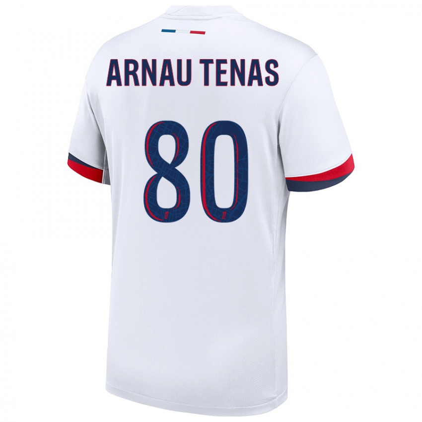 Kinder Arnau Tenas #80 Weiß Blau Rot Auswärtstrikot Trikot 2024/25 T-Shirt Österreich