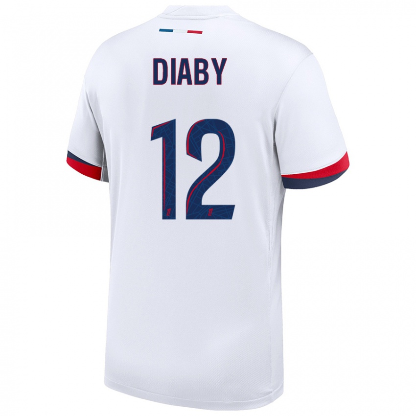 Kinder Ibrahima Diaby #12 Weiß Blau Rot Auswärtstrikot Trikot 2024/25 T-Shirt Österreich