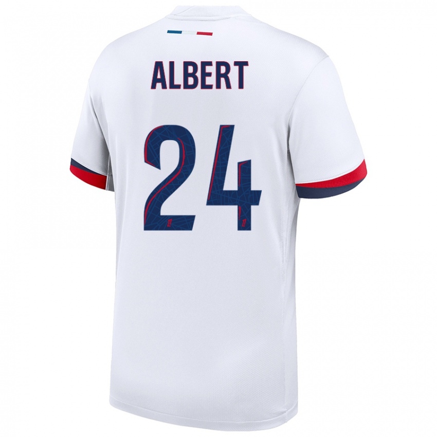 Kinder Korbin Albert #24 Weiß Blau Rot Auswärtstrikot Trikot 2024/25 T-Shirt Österreich