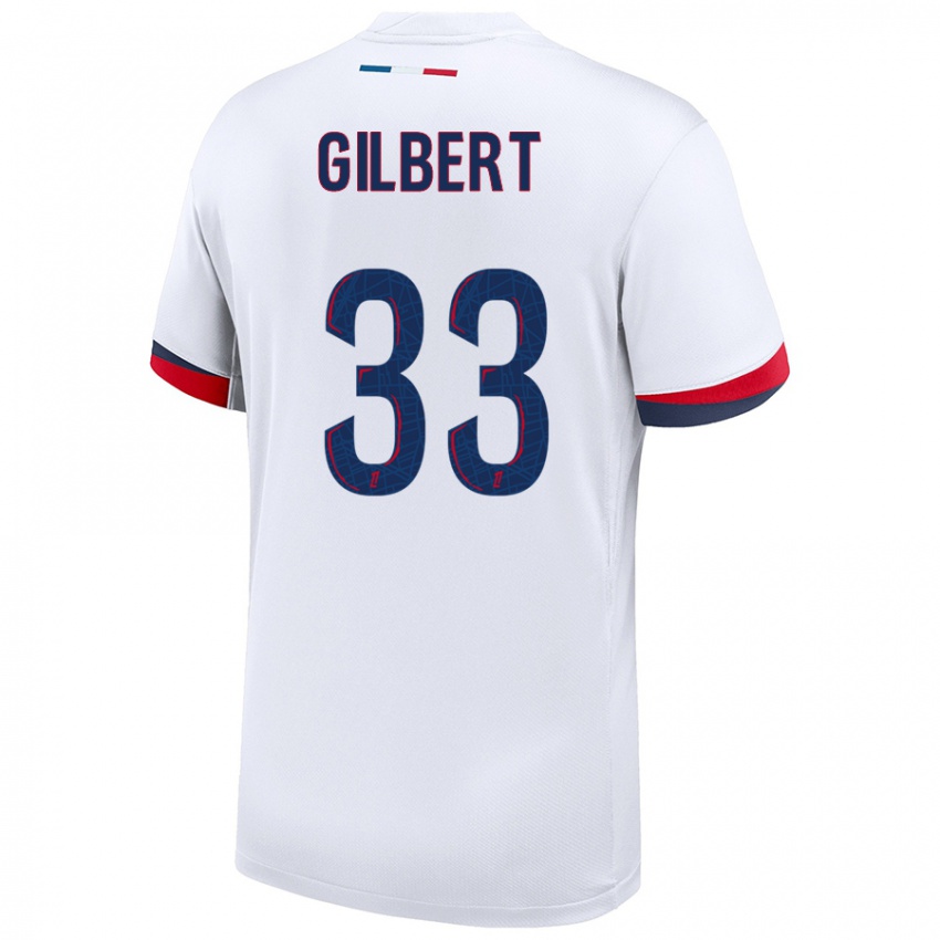 Kinder Tara Elimbi Gilbert #33 Weiß Blau Rot Auswärtstrikot Trikot 2024/25 T-Shirt Österreich