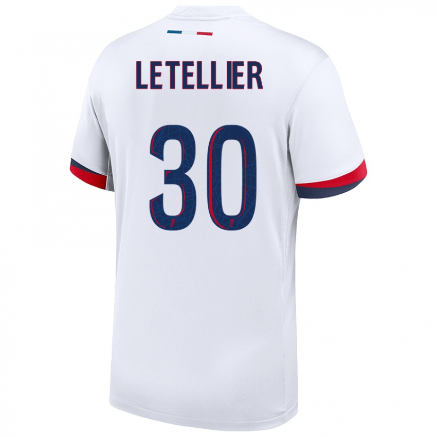 Kinder Alexandre Letellier #30 Weiß Blau Rot Auswärtstrikot Trikot 2024/25 T-Shirt Österreich