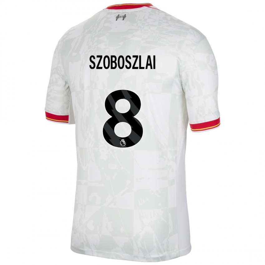 Kinder Dominik Szoboszlai #8 Weiß Rot Schwarz Ausweichtrikot Trikot 2024/25 T-Shirt Österreich