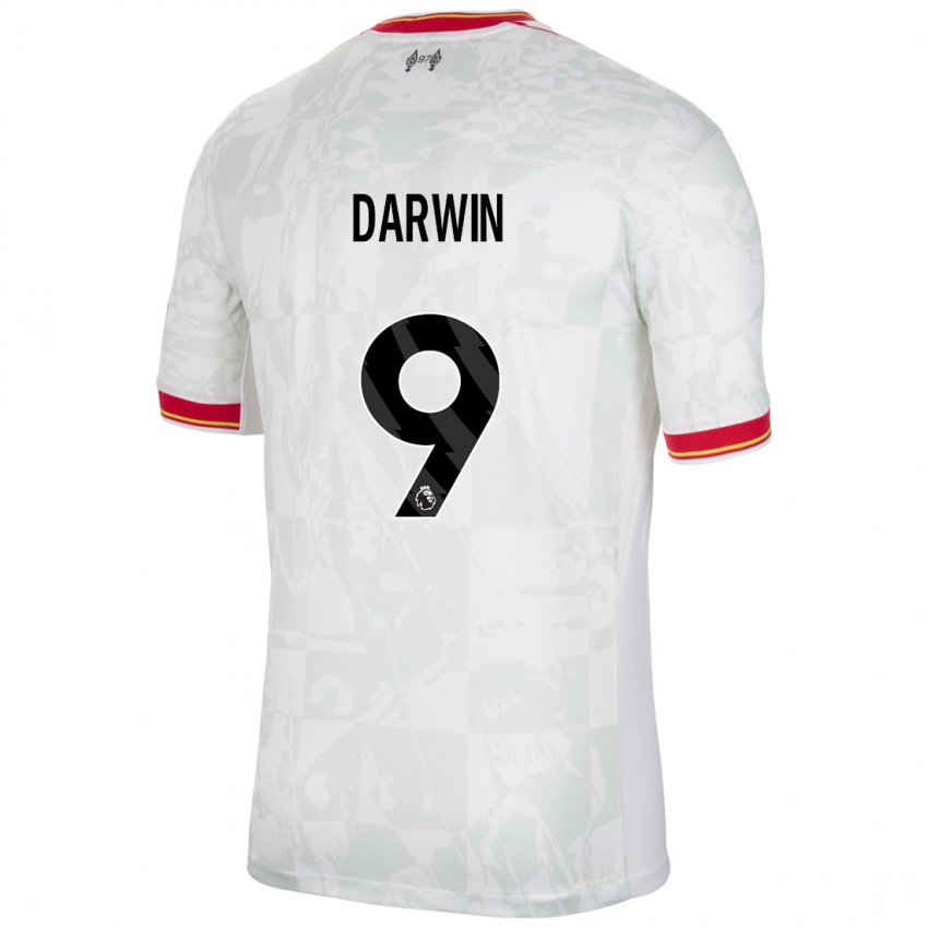 Kinder Darwin Nunez #9 Weiß Rot Schwarz Ausweichtrikot Trikot 2024/25 T-Shirt Österreich